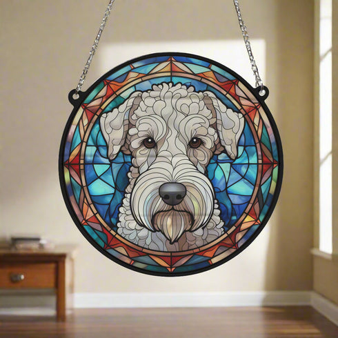 Bedlington Terrier Stained Glass Effect Suncatcher